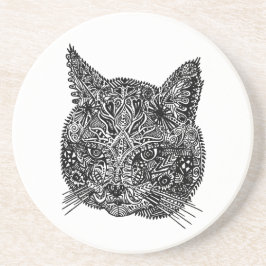 Sandstone-Underlägg för prydnadskatthuvud Underlägg