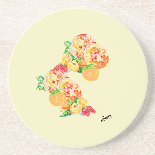 Sandstone Underlägg: Frukter från Färg Underlägg (Framsidan)