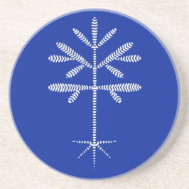 Sandstone Underlägg i blått med vitt skal