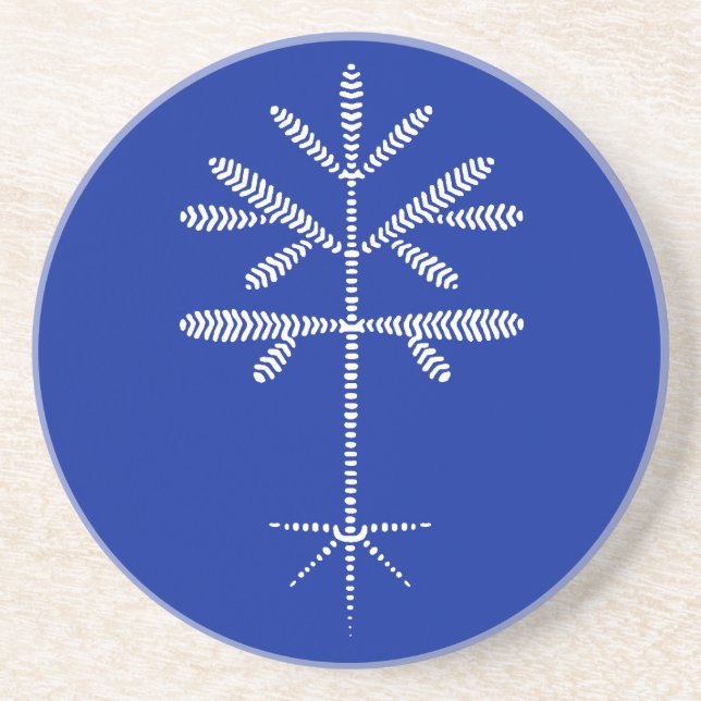 Sandstone Underlägg i blått med vitt skal (Framsidan)