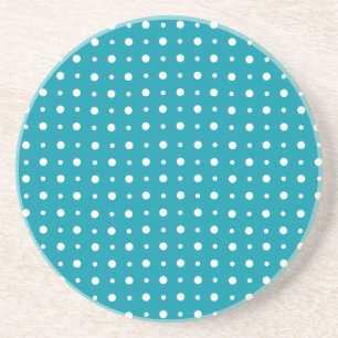 Sandstone Underlägg, Polka dots, Vit på Teal Underlägg Sandsten