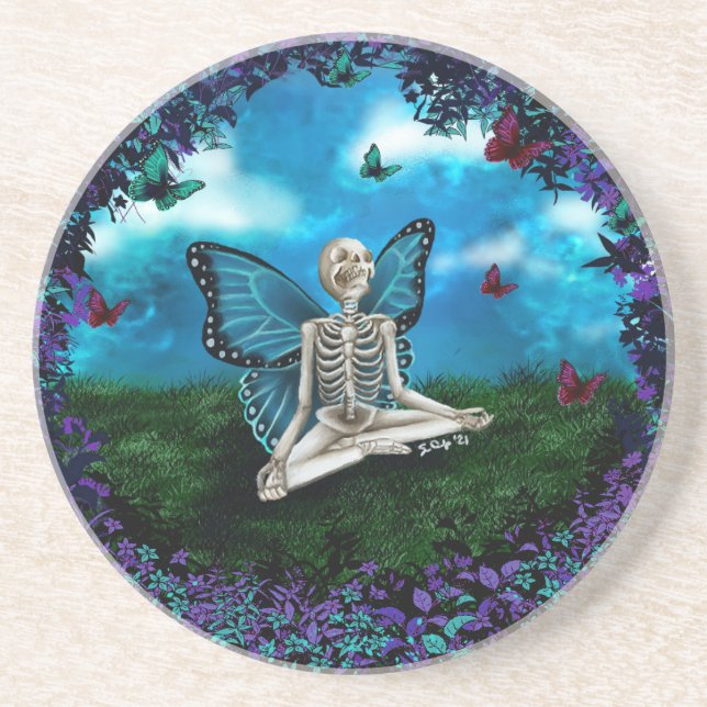 Sandstone Underlägg - Skeleton Fairy (Framsidan)