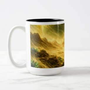 Sandstorm på den gula planeten Två-Tonad mugg