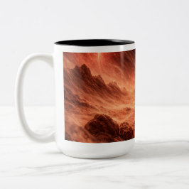 Sandstorm på Orange Planet Två-Tonad Mugg