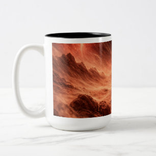 Sandstorm på Orange Planet Två-Tonad Mugg