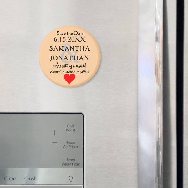Sandstrand Bröllop Spara Datum Hjärtat Magnet (In Situ (Fridge))