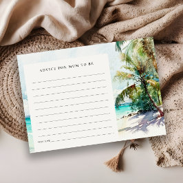 Sandstrand Palmer Träd Råd För Mamma Baby Shower Tilläggskort