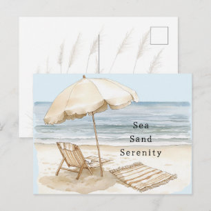 Sandstrand Serenity Parasoll Vykort