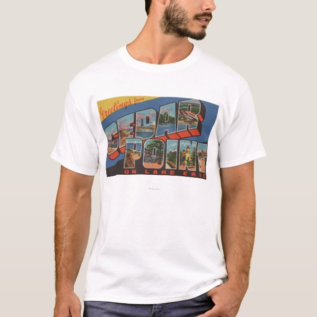 Sandusky Ohio - Lake Erie - cederträ pekar Tee Shirt (Framsida)