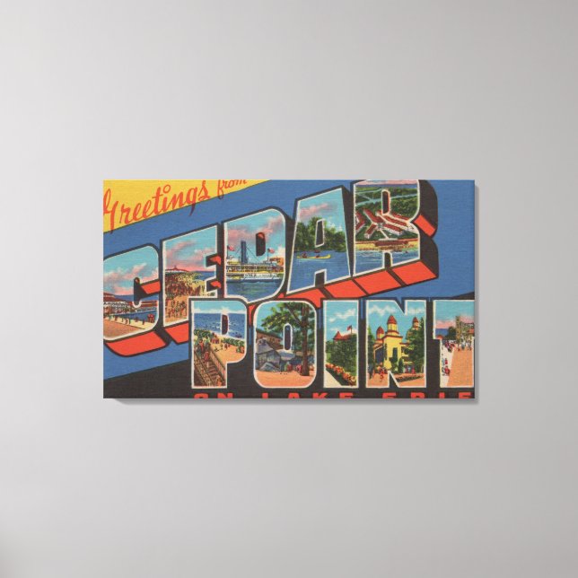 Sandusky, Ohio - Sjö Erie - Cedar Point Canvastryck (Framsida)