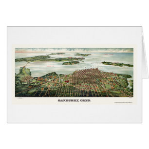Sandusky panorama- karta för OH - 1898 Hälsningskort