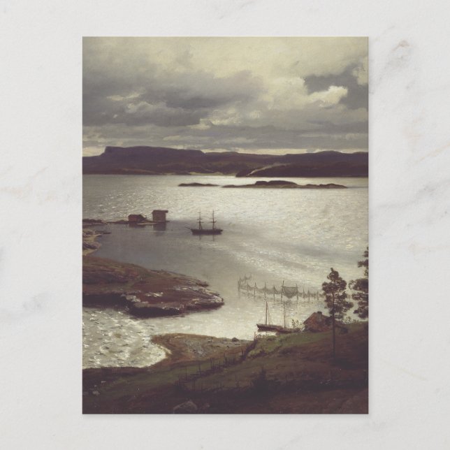 Sandviksfjorden av Hans Gude Vykort (Framsida)