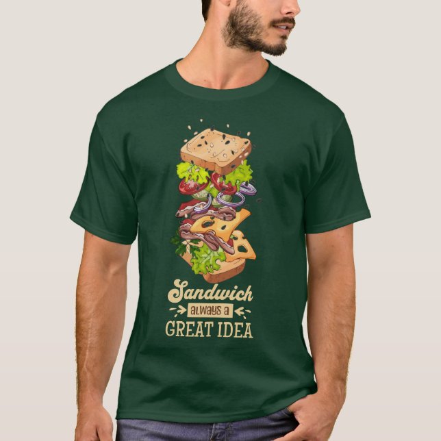 Sandwich, alltid en underbar idé t shirt (Framsida)