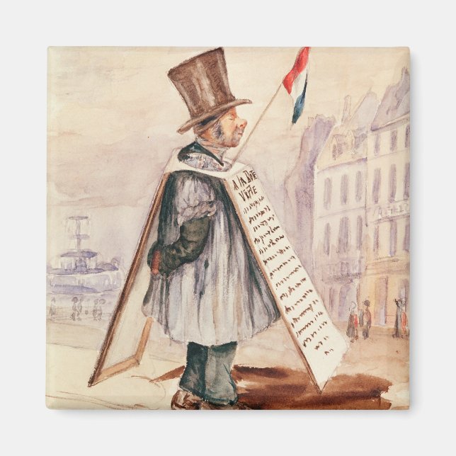 Sandwich Board Man, Boulevard du Temple, 1839 Magnet (Framsidan)