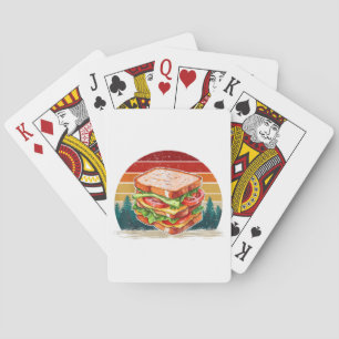 Sandwich Food Vintage Stil Distress Retro Sandw Casinokort