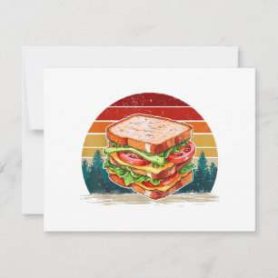 Sandwich Food Vintage Stil Distress Retro Sandw Inbjudningar