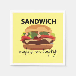 Sandwich gör mig Lycklig Party Pappersservett