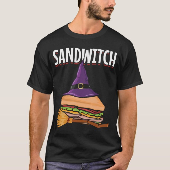 Sandwich Halloween Pun Witch T Shirt (Framsida)
