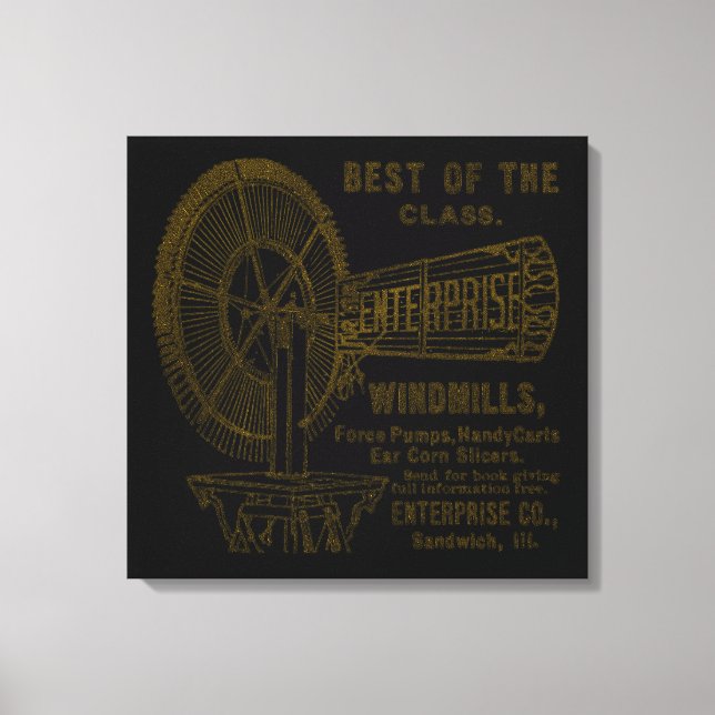 SANDWICH ILLINOIS 1889 ENTERPRISE KVARN CO. CANVASTRYCK (Framsida)