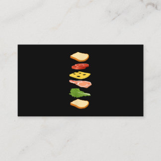 Sandwich med Bread Cheese & Ham Foodie Food Visitkort