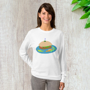 Sandwich med Veggie Sides Roligt Food T Shirt