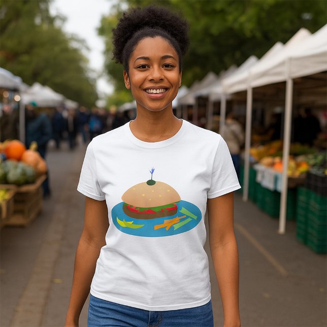 Sandwich med Veggie Sides Roligt Food T Shirt (Skapare uppladdad)