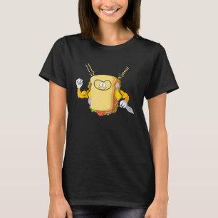 Sandwich Ninja Sandwiches Warrior Japansk Raglan T Shirt
