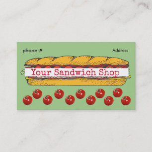 Sandwich Sub Shop Loyalty Slår Affärskort Lojalitetskort