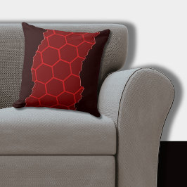 Sandwiched Snyggt Red, Black Hexagon Mönster Kudde