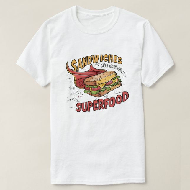 Sandwiches är den riktiga supermaten - Superhjälte T Shirt (Design framsida)