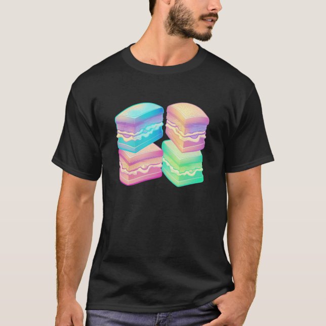Sandwiches Vaporwave Retrowave Aesthetic T Shirt (Framsida)