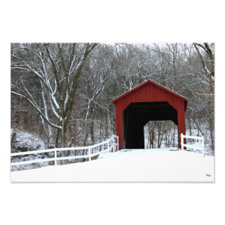 Sandy Bäck Covered Bridge, 13" x 19" Fototryck
