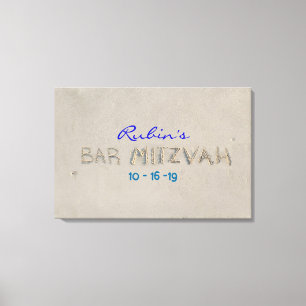 SANDY BEACH Bat mitzvah Memory Sign-In Board Canvastryck