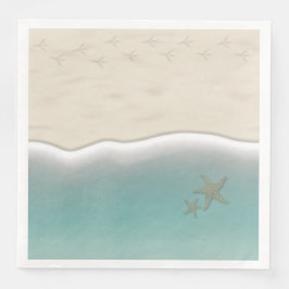 Sandy Beach Bird Footprint Papper Dinner Napkins Pappersservett