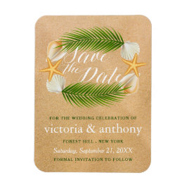 Sandy Beach-bröllopet - rädda datum Magnet