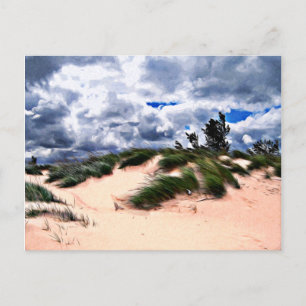 Sandy Beach Dune Grass Vykort