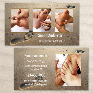 Sandy Beach Foot Reflexology Your Photos Visitkort