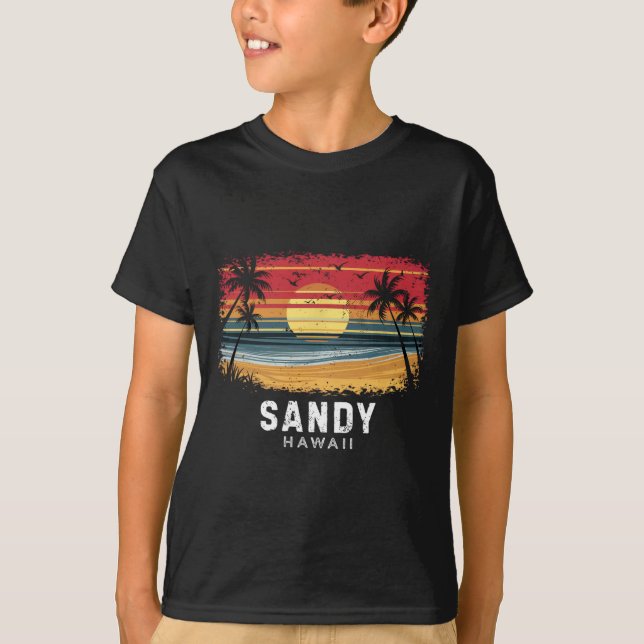 Sandy Beach Hawaii Surfbräda Strand  T Shirt (Framsida)