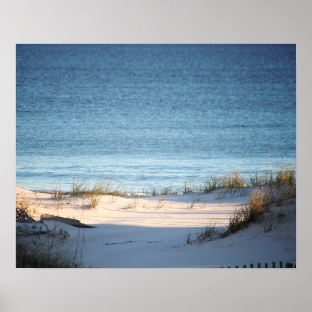 Sandy Beach med Ocean Färg 16 x 20 Poster (Framsidan)