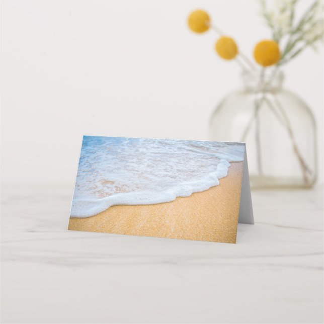 Sandy Beach med skummad Surfa Placeringskort (Framsida)