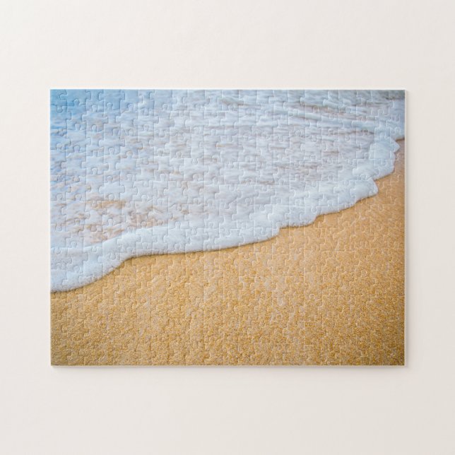 Sandy Beach med skummad Surfa Pussel (Horisontell)