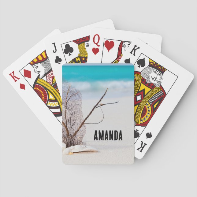 Sandy Beach med White Seashells Casinokort (Baksidan)