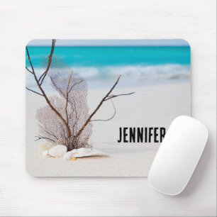 Sandy Beach med White Seashells Musmatta