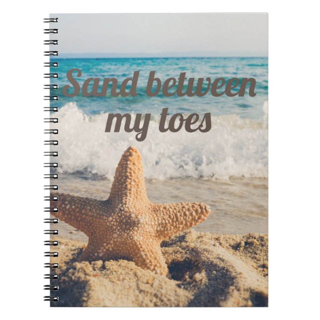 Sandy Beach Ocean Sand mellan Toes Anteckningsbok (Framsidan)