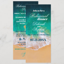 Sandy Beach Ocean Vågar Rehearsal Middag Inbjudningar