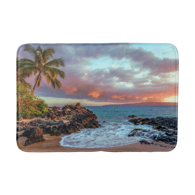 Sandy Beach Paradise, Tropiska Hawaiianska Handfla Badrumsmatta (Framsidan)