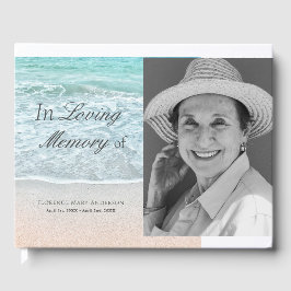 Sandy Beach Photo Memorial Funeral Gästböcker