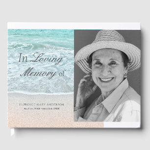 Sandy Beach Photo Memorial Funeral Gästböcker