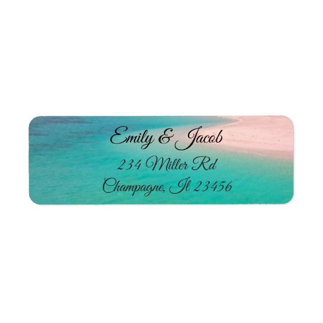 Sandy Beach Shore Returetiketters Returadress Etikett (Framsidan)
