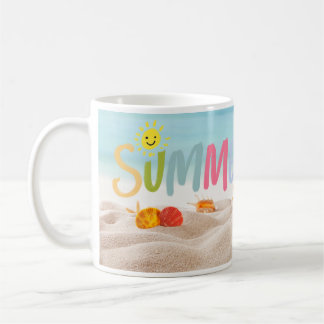 Sandy Beach Summertime Vibes Mugg! Kaffemugg